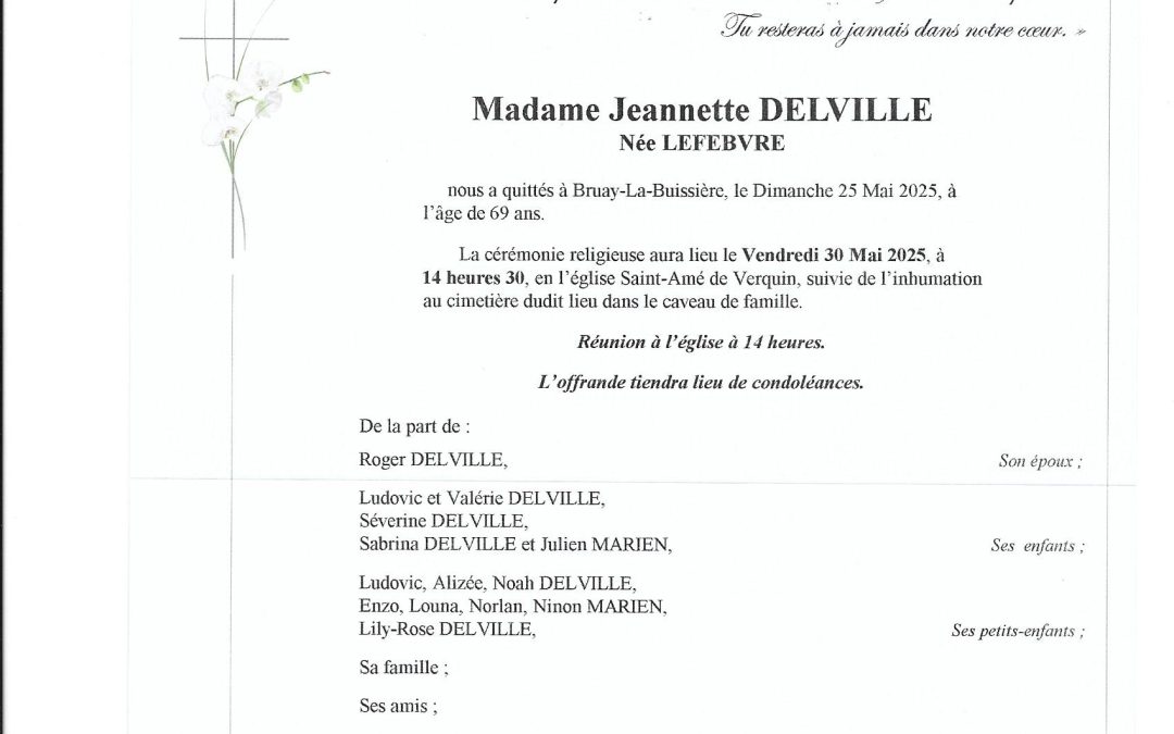 Mme Jeannette DELVILLE-LEFEBVRE