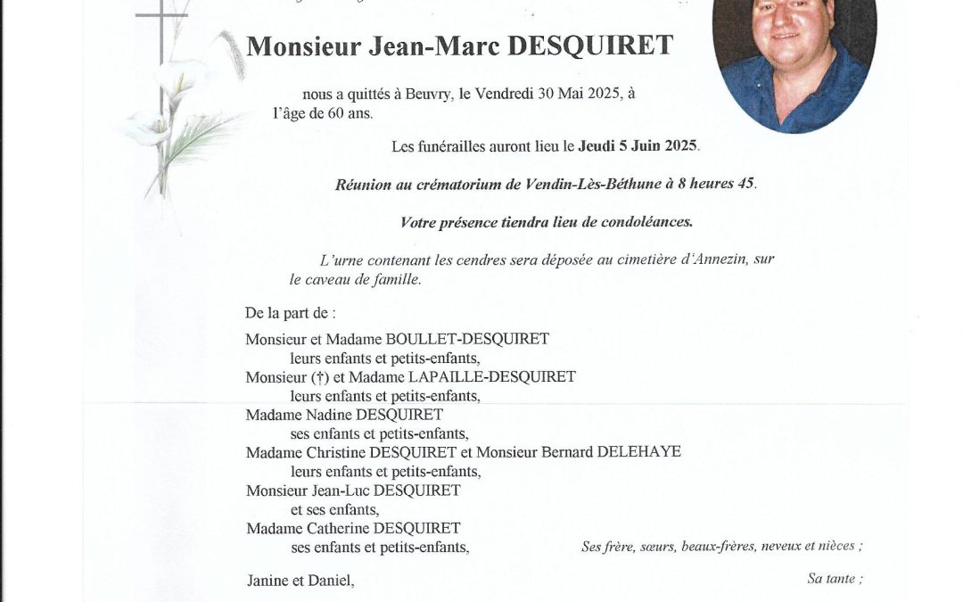 Mr Jean-Marc DESQUIRET