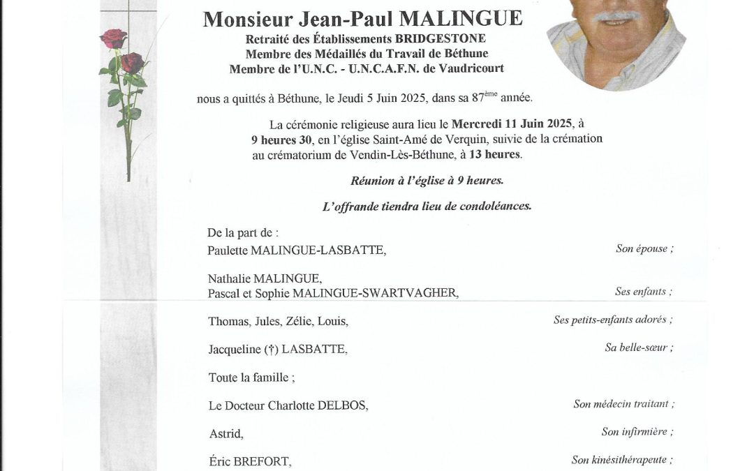 Mr Jean-Paul MALINGUE