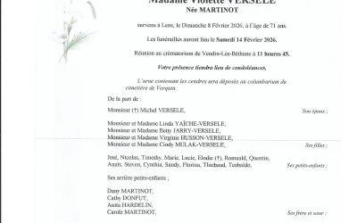 Mme Violette VERSELE-MARTINOT