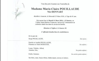 Mme Marie-Claire POUILLAUDE-HONNART