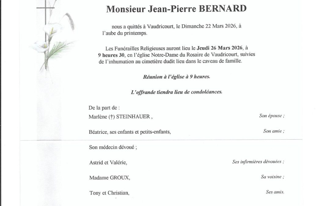 Mr Jean-Pierre BERNARD