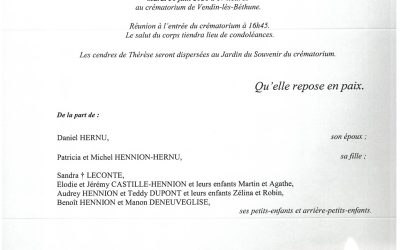Madame Thérèse HERNU née DOME